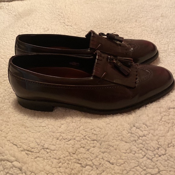 FLORSHEIM Lexington Wingtip Tassel Cognac Leather Loafer Size 10 - Picture 2 of 6